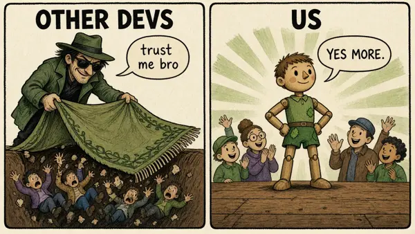 YES MORE meme: other devs vs us